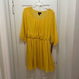 Yellow chiffon dress